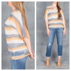 Raquel Allegra NWOT Orange tye dye blouse size 1